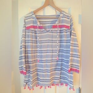 J.Crew blouse/tunic top beach cover up sz L
- no tag -